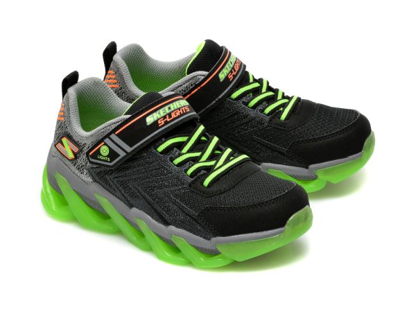 Pantofi SKECHERS negri, MEGA-SURGE, din piele ecologica