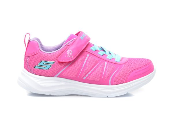 Pantofi SKECHERS roz, GLIMMER KICKS, din piele ecologica