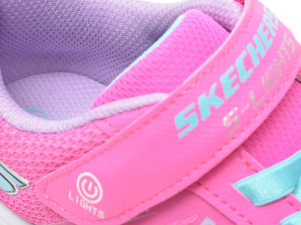 Pantofi SKECHERS roz, GLIMMER KICKS, din piele ecologica