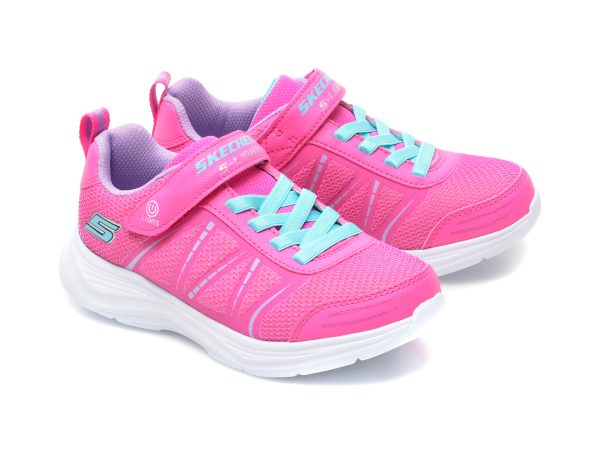 Pantofi SKECHERS roz, GLIMMER KICKS, din piele ecologica