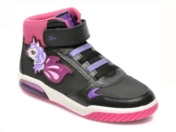 Pantofi sport GEOX negre, J16ASC, din piele ecologica