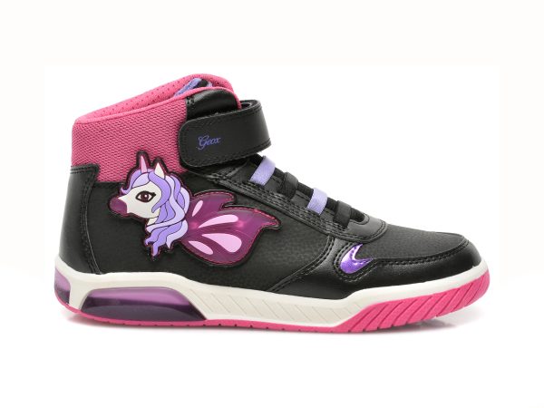 Pantofi sport GEOX negre, J16ASC, din piele ecologica