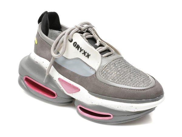 Pantofi sport GRYXX gri, MO1615, din piele ecologica