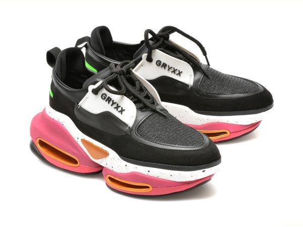 Pantofi sport GRYXX negri, MO1615, din piele ecologica