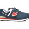 Pantofi sport NEW BALANCE bleumarin, PV574, din material textil si piele ecologica