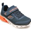 Pantofi sport SKECHERS bleumarin, GLIDE-STEP SPORT, din material textil si piele ecologica