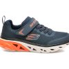 Pantofi sport SKECHERS bleumarin, GLIDE-STEP SPORT, din material textil si piele ecologica
