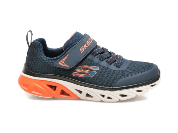 Pantofi sport SKECHERS bleumarin, GLIDE-STEP SPORT, din material textil si piele ecologica