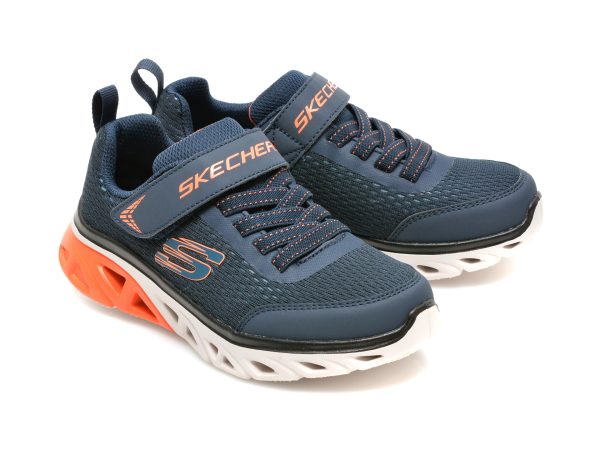 Pantofi sport SKECHERS bleumarin, GLIDE-STEP SPORT, din material textil si piele ecologica