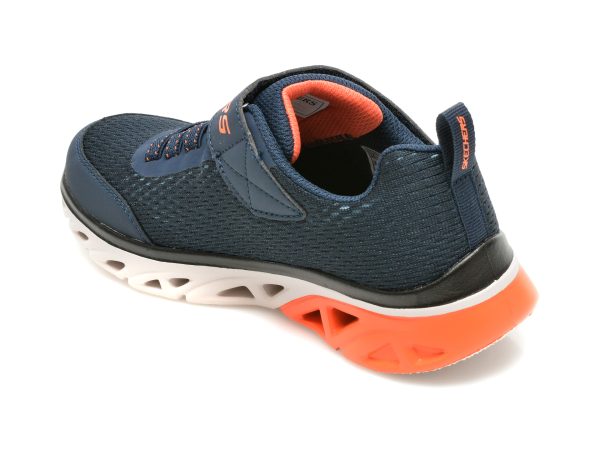Pantofi sport SKECHERS bleumarin, GLIDE-STEP SPORT, din material textil si piele ecologica