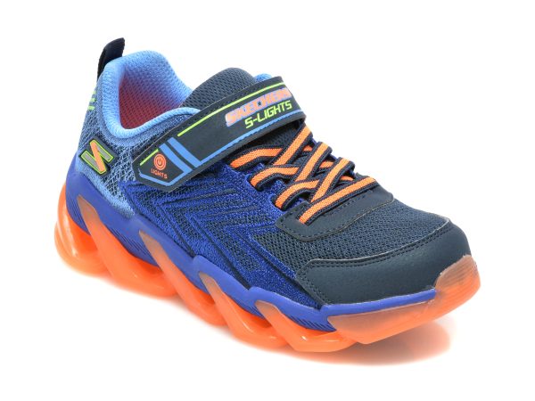 Pantofi sport SKECHERS bleumarin, MEGA-SURGE, din material textil si piele ecologica