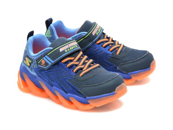 Pantofi sport SKECHERS bleumarin, MEGA-SURGE, din material textil si piele ecologica