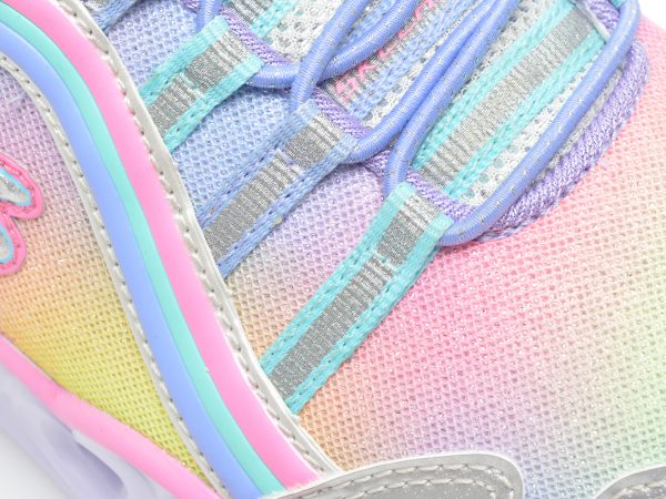 Pantofi sport SKECHERS multicolori, HEART LIGHTS, din material textil si piele ecologica