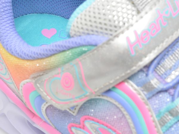 Pantofi sport SKECHERS multicolori, HEART LIGHTS, din material textil si piele ecologica