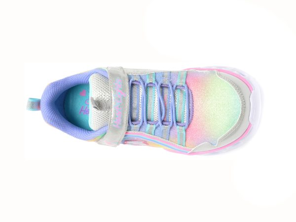 Pantofi sport SKECHERS multicolori, HEART LIGHTS, din material textil si piele ecologica