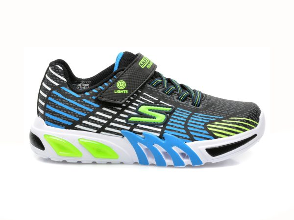 Pantofi sport SKECHERS negri, FLEX-GLOW ELITE, din piele ecologica