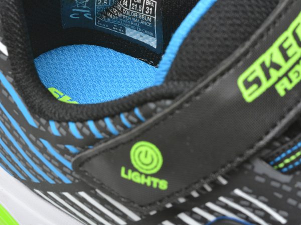 Pantofi sport SKECHERS negri, FLEX-GLOW ELITE, din piele ecologica