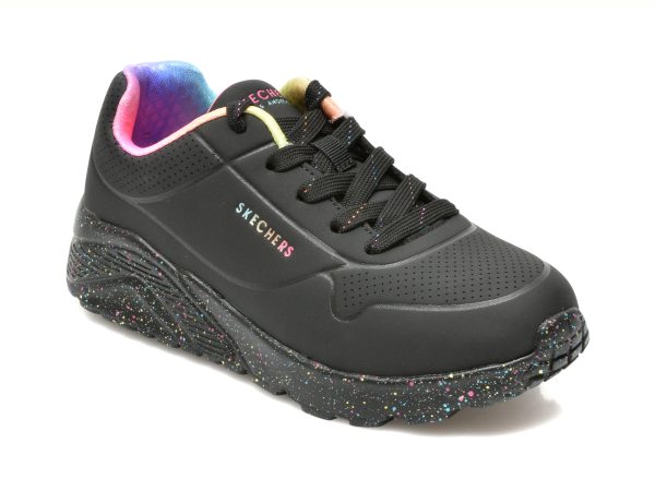 Pantofi sport SKECHERS negri, UNO LITE, din piele ecologica