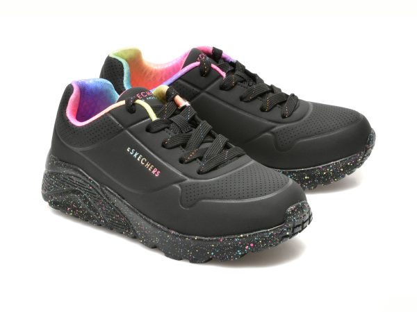 Pantofi sport SKECHERS negri, UNO LITE, din piele ecologica