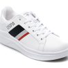Pantofi sport US POLO ASSN albi, CAMEL WMN, din piele ecologica