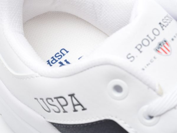 Pantofi sport US POLO ASSN albi, CAMEL WMN, din piele ecologica