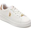 Pantofi sport US POLO ASSN albi, EXTRA, din piele ecologica