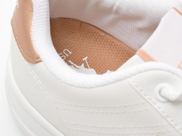 Pantofi sport US POLO ASSN albi, EXTRA, din piele ecologica