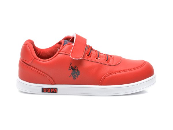 Pantofi sport US POLO ASSN rosii, CAMERON WT, din piele ecologica