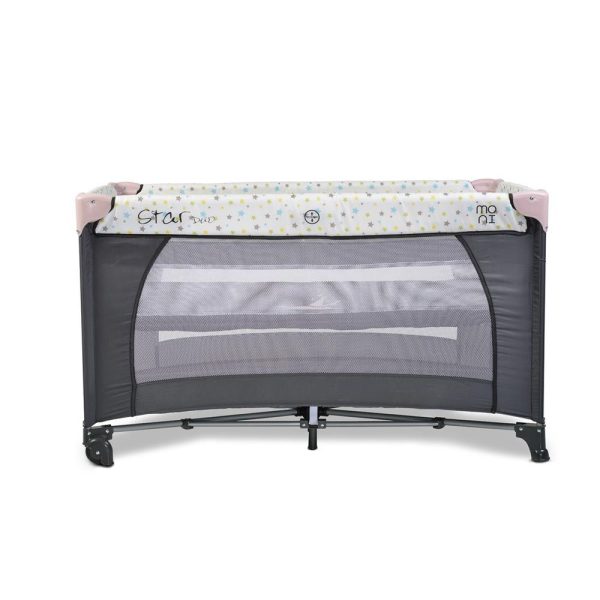 Patut pliabil cu doua niveluri Moni Star Duo Pink