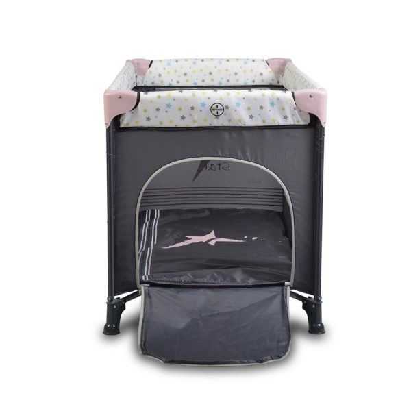 Patut pliabil cu doua niveluri Moni Star Duo Pink