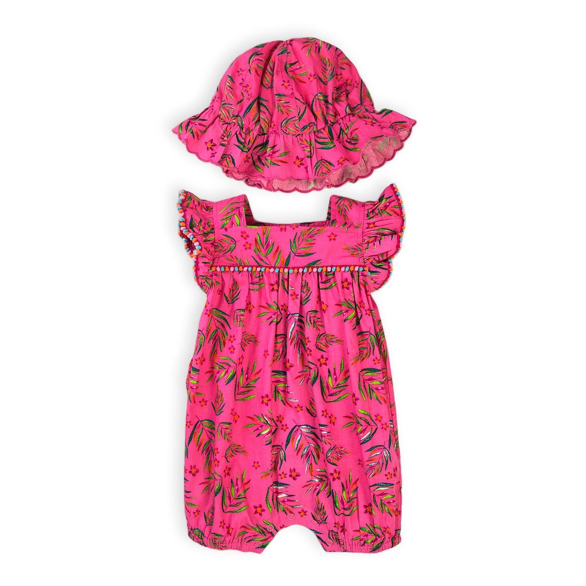 Set salopeta bebe si palarie Minoti Peacock