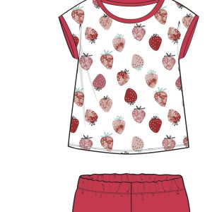 Stampa Pijama copii Chicco, alb cu rosu, 35387