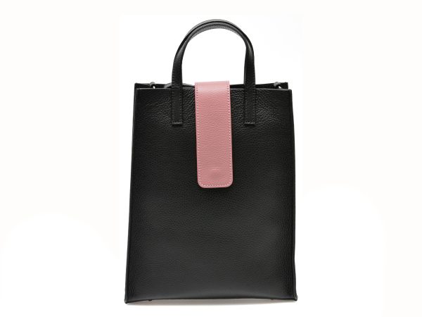 Poseta FLAVIA PASSINI neagra, AA479, din piele naturala