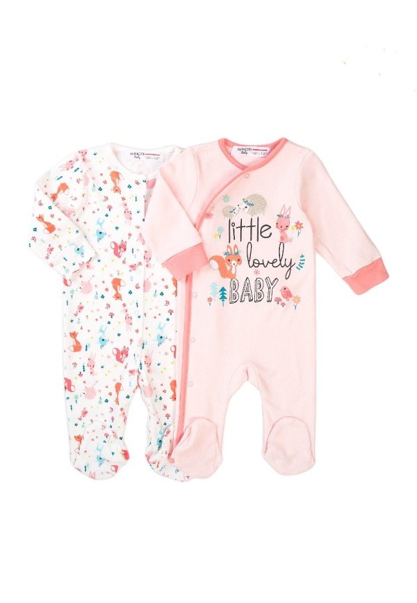 Set 2 salopete cu maneca lunga Minoti Baby, Robbin, Little Lovely Baby