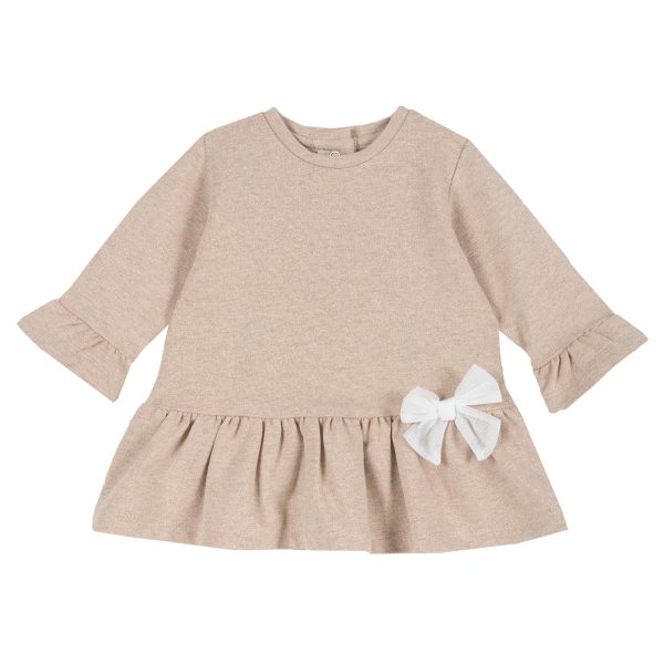 Rochie copii Chicco, maneca lunga, bej, 03755