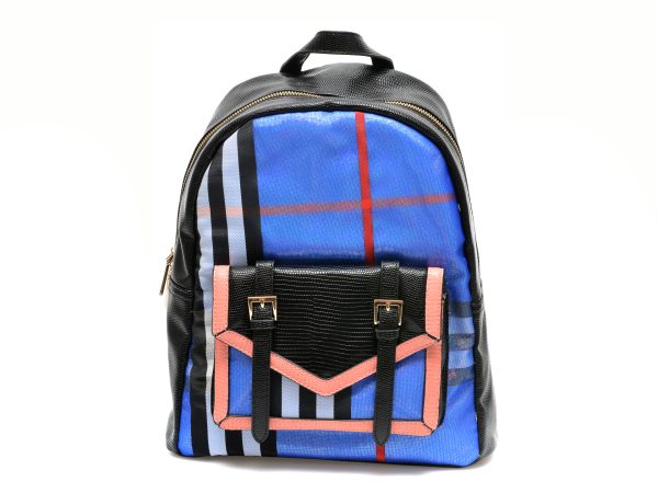 Rucsac FLAVIA PASSINI albastru, J32153, din piele ecologica