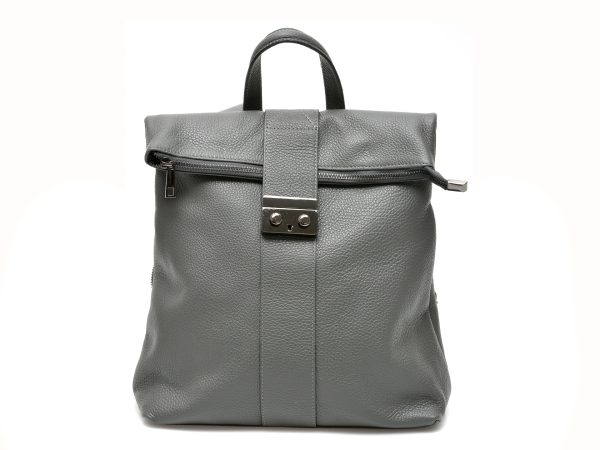 Rucsac FLAVIA PASSINI gri, AA477, din piele naturala