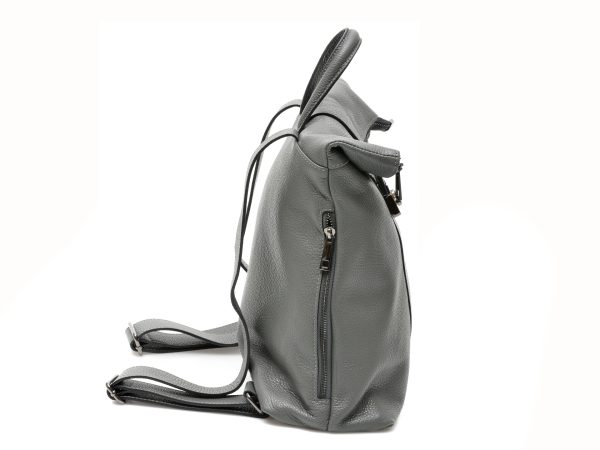 Rucsac FLAVIA PASSINI gri, AA477, din piele naturala