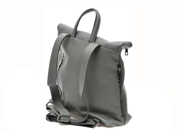 Rucsac FLAVIA PASSINI gri, AA477, din piele naturala