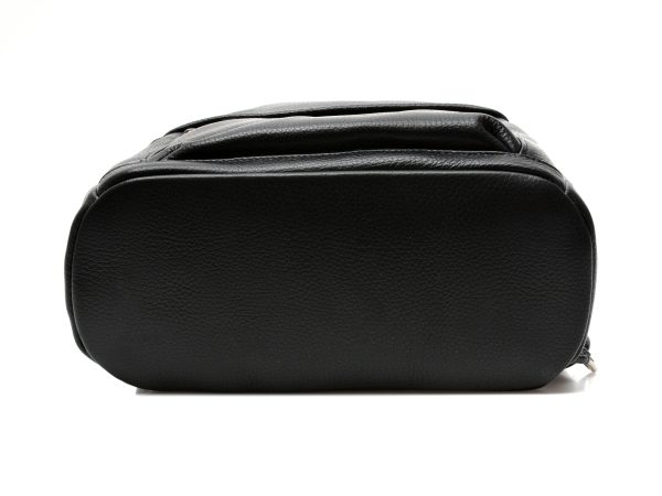 Rucsac MARIO FERRETTI negru, BB75, din piele naturala