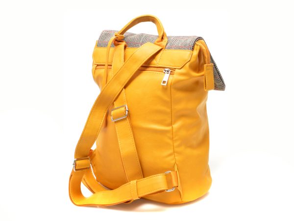 Rucsac RIEKER galben, H1357, din piele ecologica