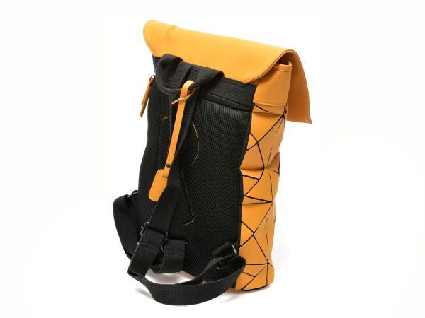 Rucsac RIEKER galben, H1391, din piele ecologica