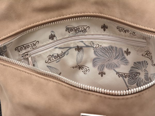Rucsac RIEKER gri, H1079, din piele ecologica