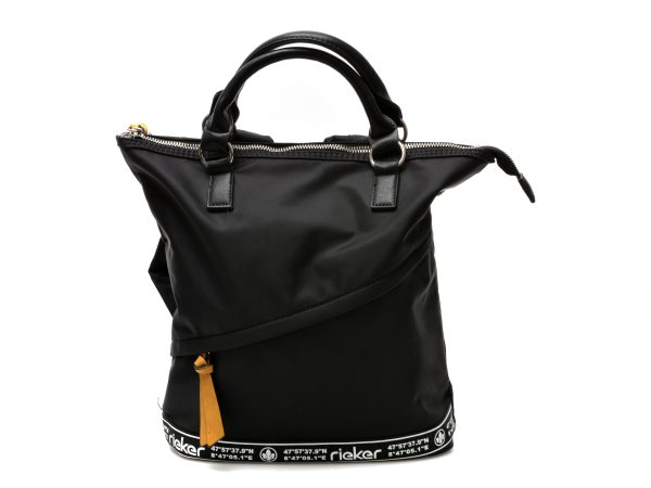 Rucsac RIEKER neagra, H1078, din piele ecologica