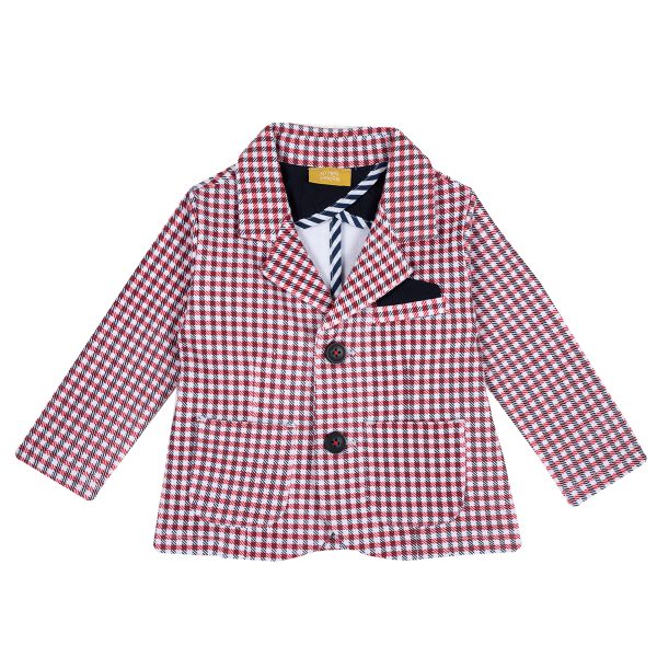 Sacou copii Chicco, cadrilat, rosu cu bej, 84347