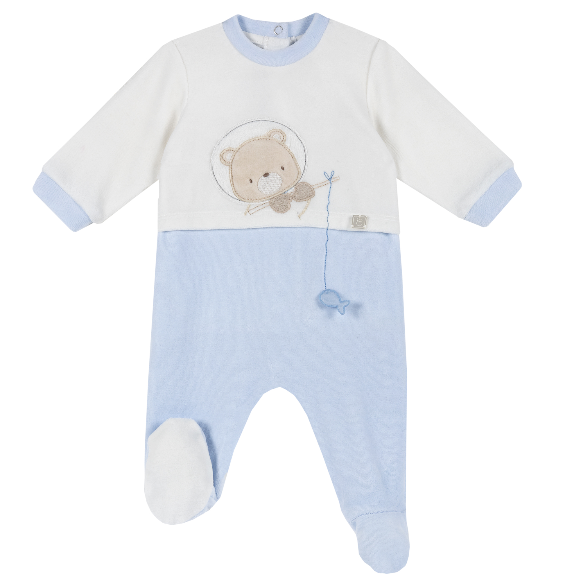 salopeta-bebe-deschidere-scutec-68_33291_1_1601877934.jpg Salopeta bebelusi Chicco, albastru, botosei, 02015
