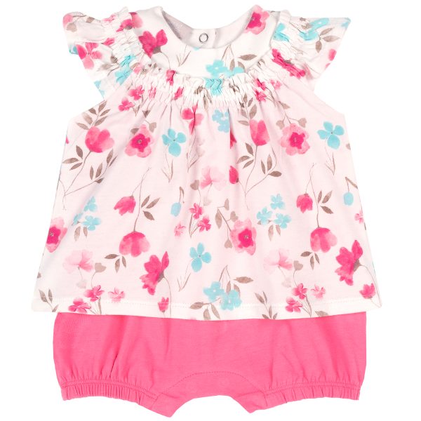 Salopeta bebe Chicco, maneca scurta, multicolor, 57146