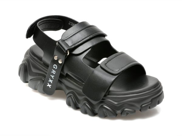 Sandale GRYXX negre, 21265, din piele naturala