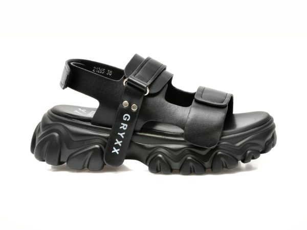 Sandale GRYXX negre, 21265, din piele naturala