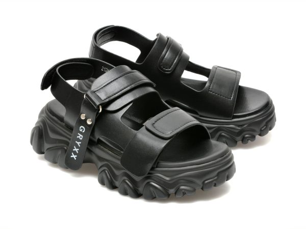 Sandale GRYXX negre, 21265, din piele naturala
